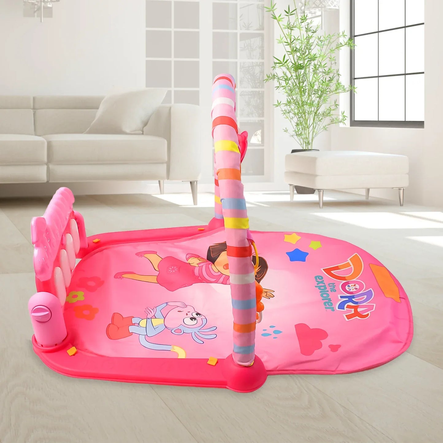 2in1 Baby Kick And Play Piano Gym Mat Fitness Rack (1 Set) - Zidbik