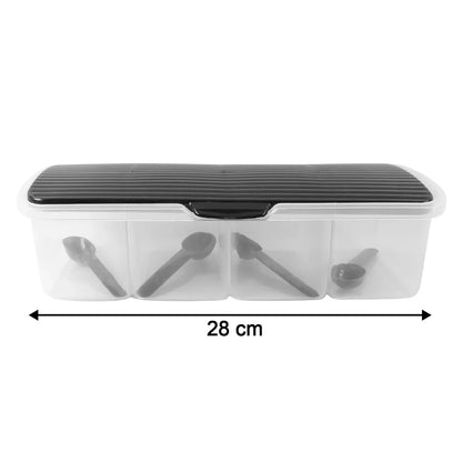 Kitchen Multipurpose Air-tight 4 Sections Storage Containers Masala Box (1 Set) - Zidbik