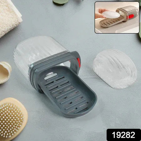 Multipurpose Soap Box Holder With Transparent Dust-proof Lid Sabudani (1 Pc) - Zidbik