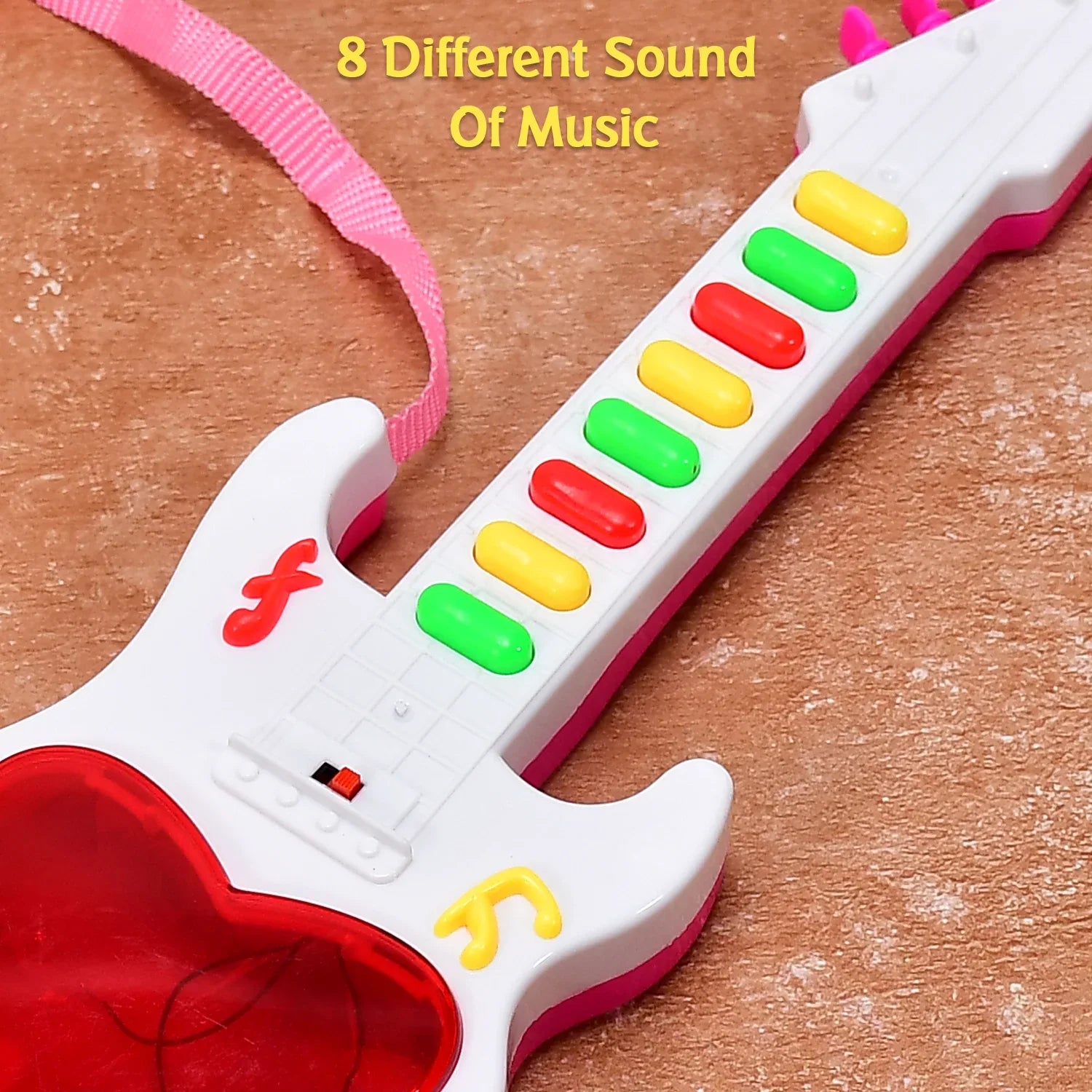 4464 Battery Operated Musical Instruments Mini Guitar Toys And Light For 3+years Old Kids. - Zidbik