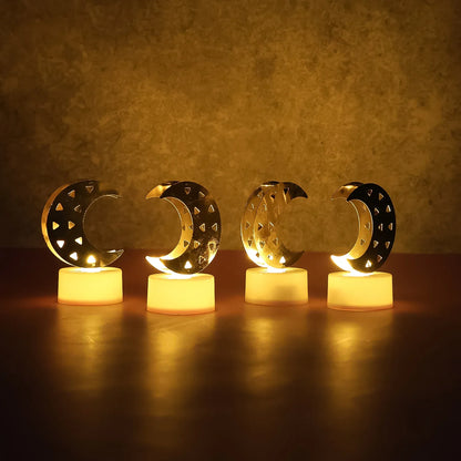 Decorative Moon Shaped Flameless Led Candles (4 Pc) - Zidbik