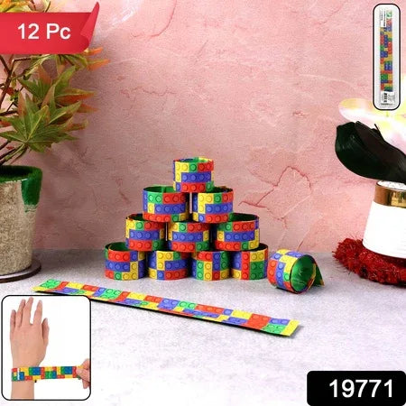 Colorful Snap Slap Bracelet Toy (12 Pc Set ) - Zidbik