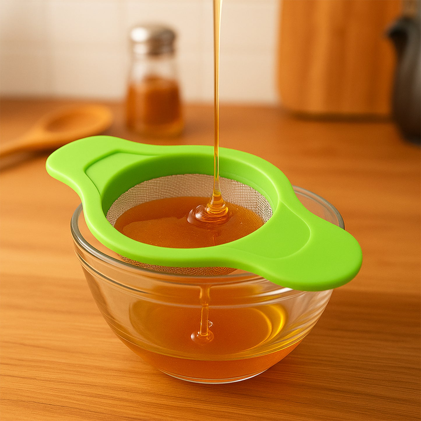 Stainless Steel Mesh Strainer With Dual Handle Plastic Frame (1 Pc) - Zidbik