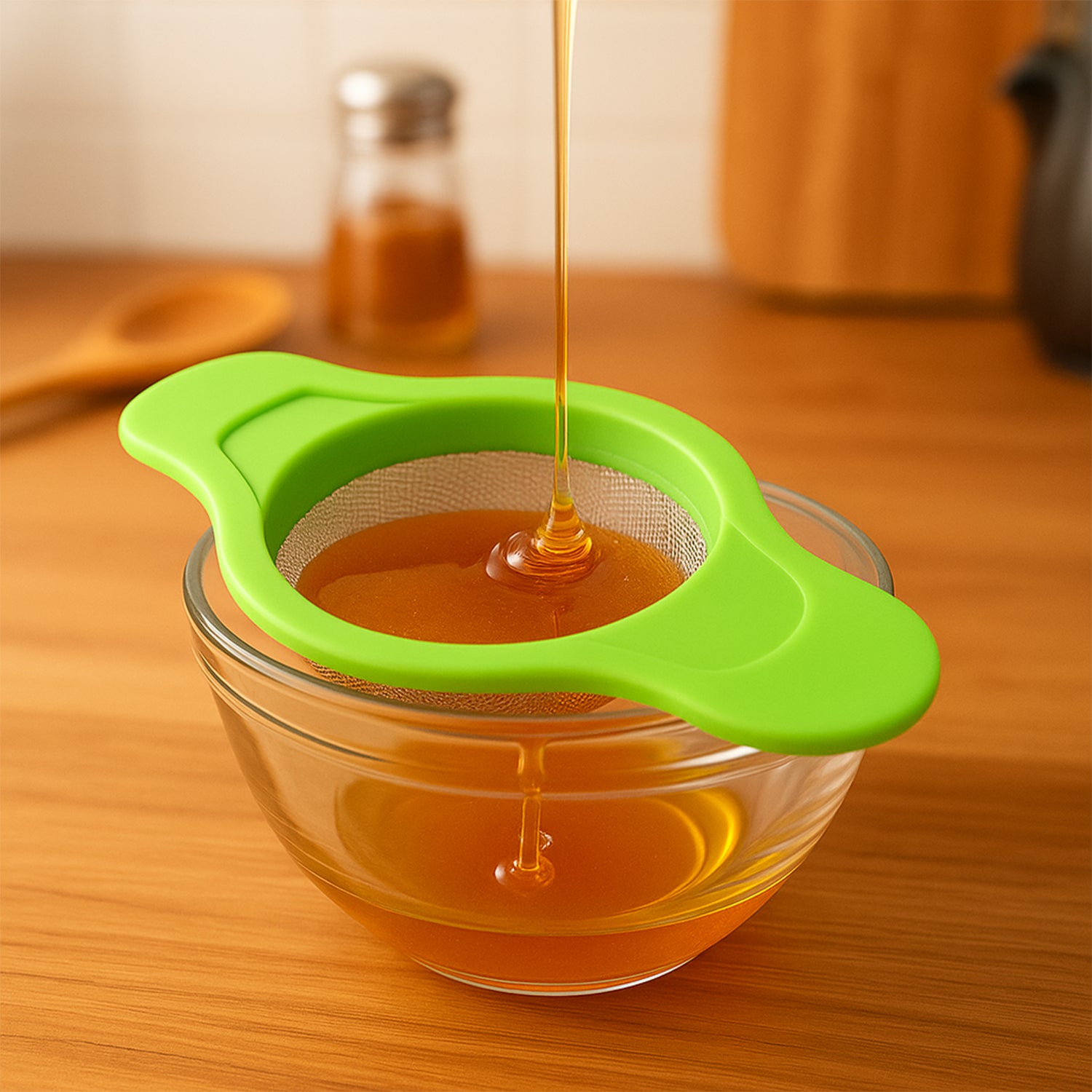 Stainless Steel Mesh Strainer With Dual Handle Plastic Frame (1 Pc) - Zidbik