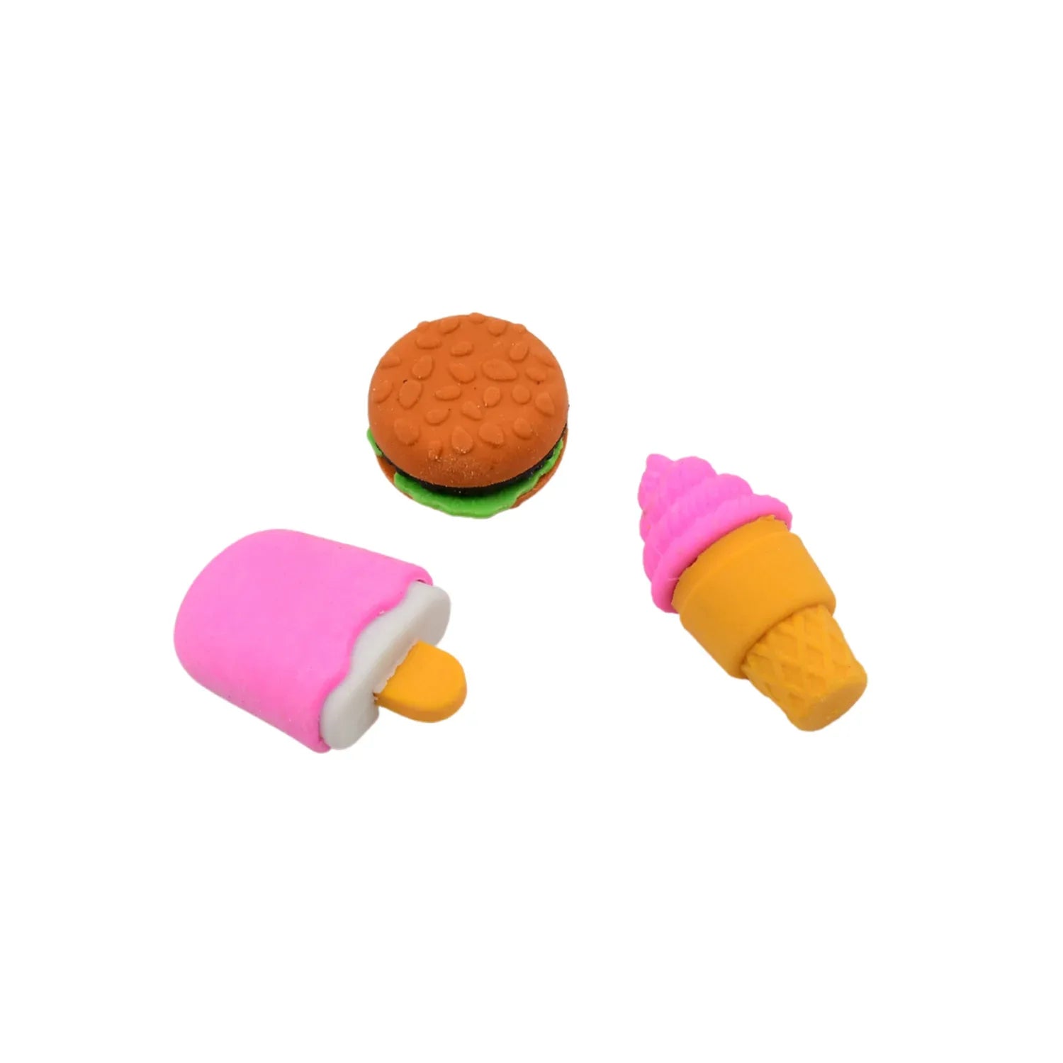 Mix Design Fancy Stylish Colorful Erasers (1 Set 3 Pc Set) - Zidbik