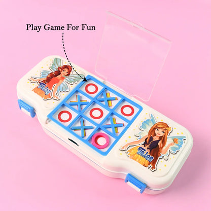 Kids Pencil Box With Built-in Tic Tac Toe Game - Zidbik