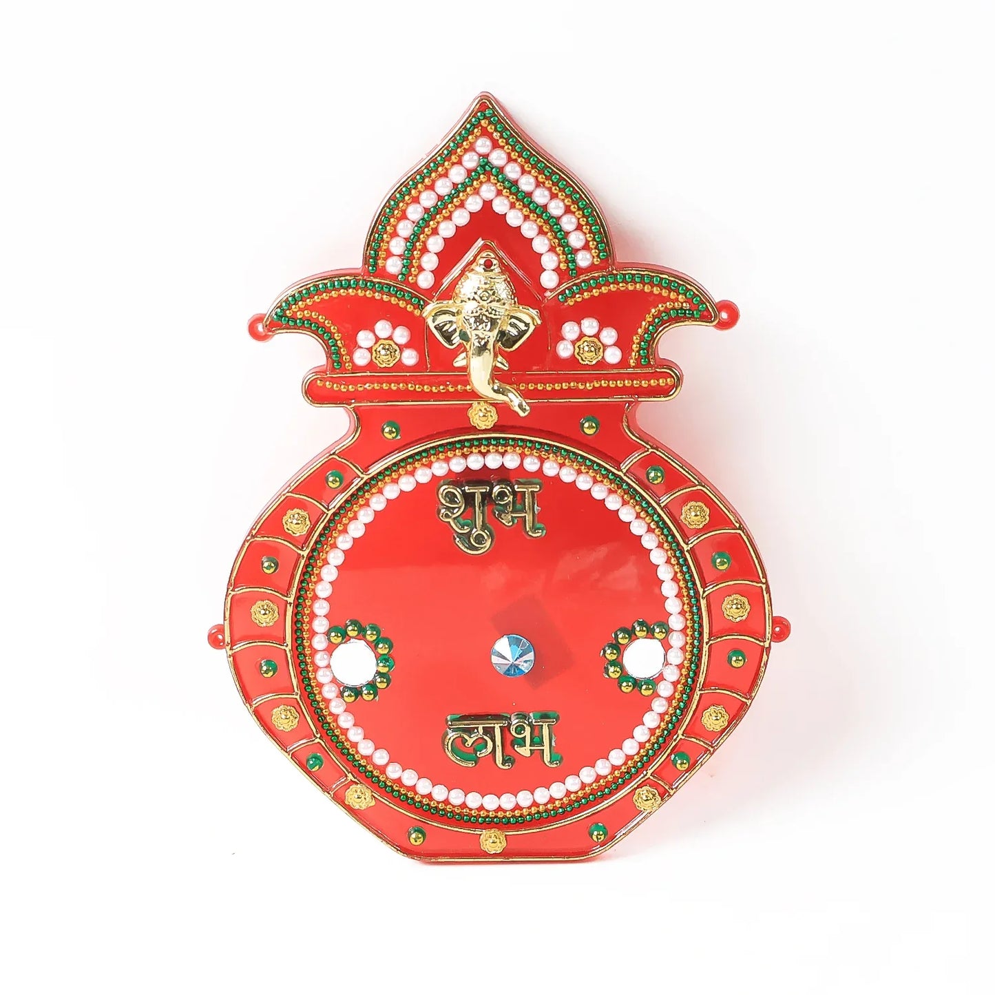 Decorative Kalash Wall Hanging With Shubh Labh (1 Pc) - Zidbik