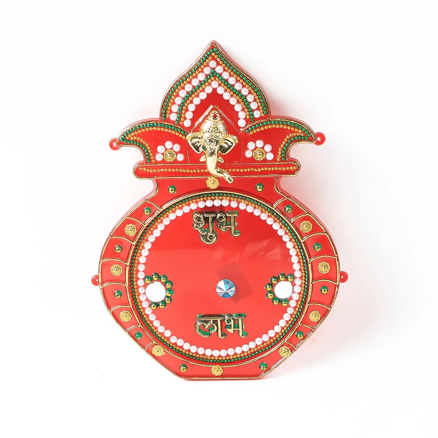 Decorative Kalash Wall Hanging With Shubh Labh (1 Pc) - Zidbik