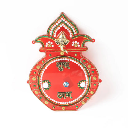 Decorative Kalash Wall Hanging With Shubh Labh (1 Pc) - Zidbik