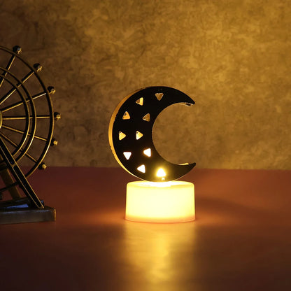 Decorative Moon Shaped Flameless Led Candles (4 Pc) - Zidbik