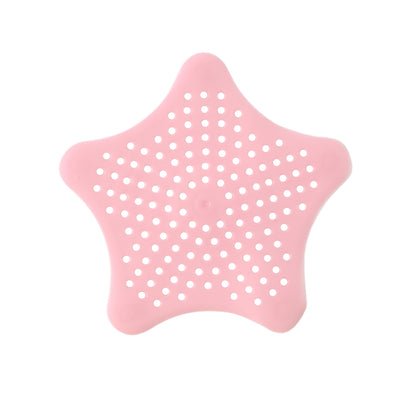 Baby Pink Silicone Star Shaped Sink Filter Bathroom Hair Catcher Drain Strainers For Basin - Zidbik
