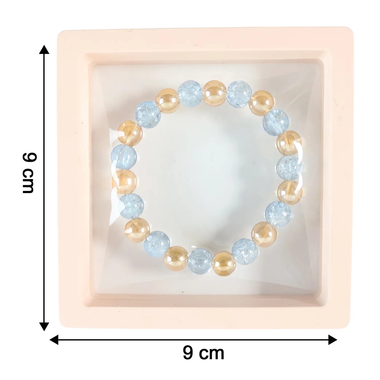 Elegant Dual-tone Crystal Beaded Stretch Bracelet (1 Pc) - Zidbik