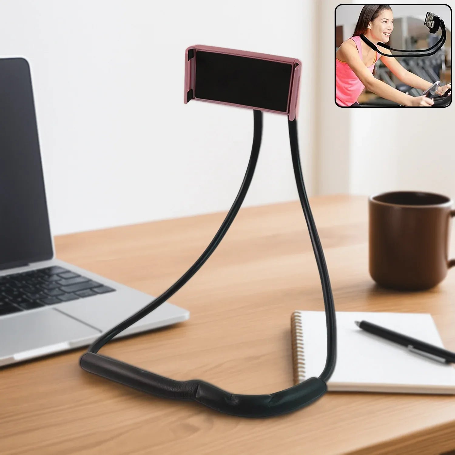 Neck Phone Holder Desktop Lazy Stand - (1 Pc) - Zidbik