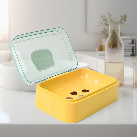 Plastic Soap Dish Portable Plastic Self Draining Soap Holder (1 Pc Mix Color) - Zidbik