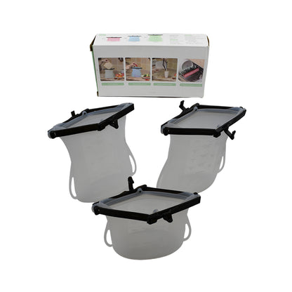 5985  Reusable Silicone Food Storage Bag 3 Bag Set Leakproof Lock Reusable Flat Bottom Freezer Bags Sandwich Bags  Silicone Food Grade Kids Snack Bags  Bpa Free Microwave Dishwasher Safe - Zidbik
