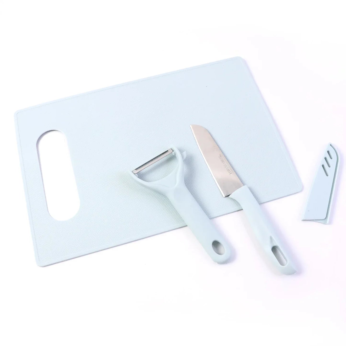 3 In 1 Kitchen Knife Chopping Board Set (1 Set) - Zidbik