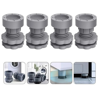 17851 Plastic Washing Machine Vibration Feet Pad Adjustable Highly Non-slip Support Anti Vibration Pads Walk Pads Shock Absorber Noise Cancelling Furniture Lifting Base (4 Pcs Set) - Zidbik