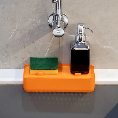 8887 Multi Functional Drainer Shelf Sink Storage Holder Sink Colander Strainer Basket (1 Pc) - Zidbik