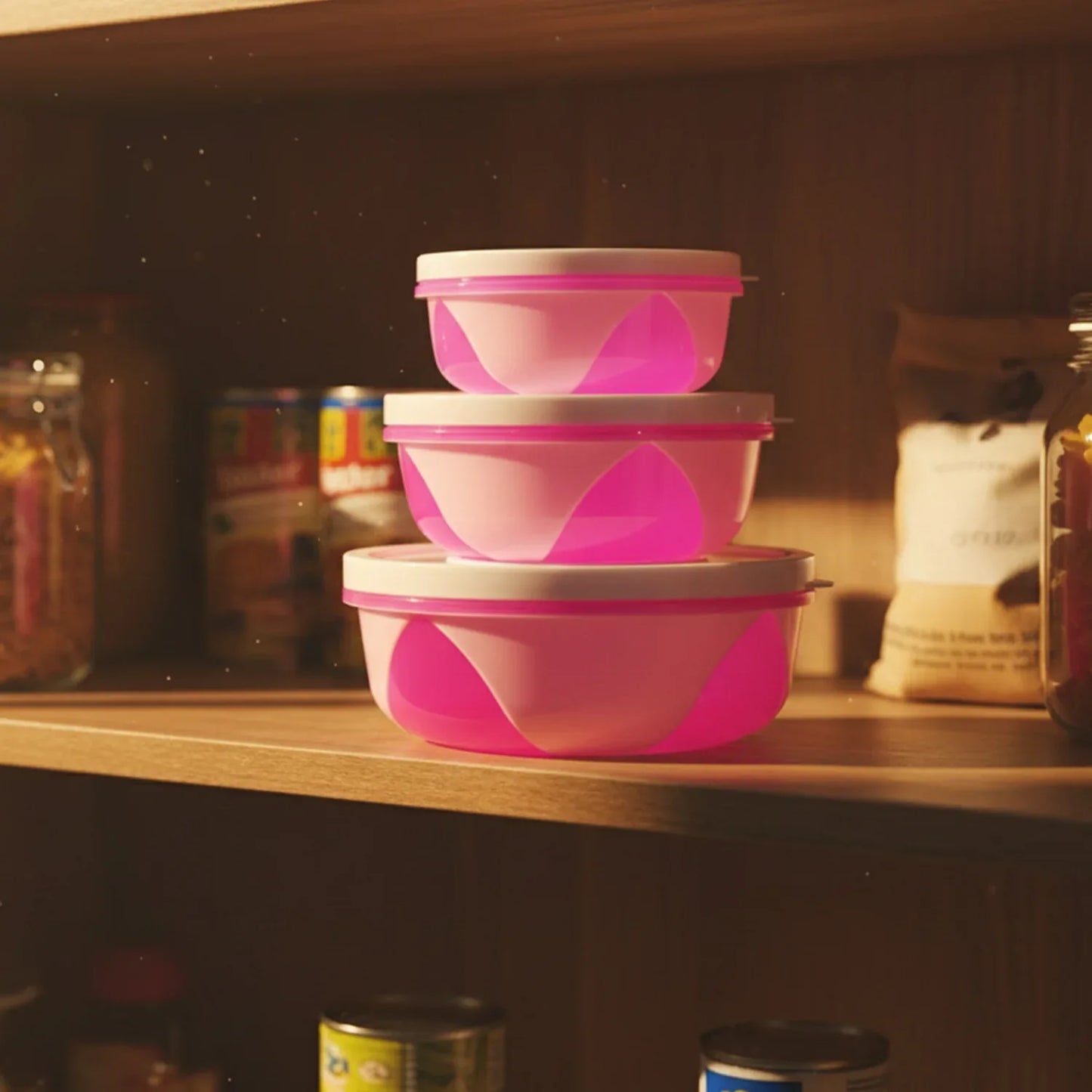 Apple Set Of 3 Plastic Storage Containers (1 Pc) - Zidbik