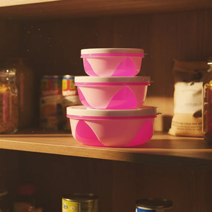 Apple Set Of 3 Plastic Storage Containers (1 Pc) - Zidbik