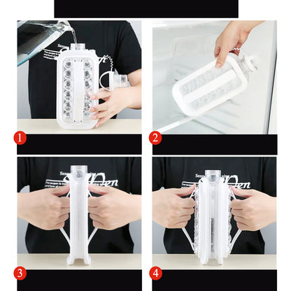 5359 Ice Tray Foldable Ice Cube Molds With Lid2-in-1 Ice Box Ice Cube Speeder Ice Ball Maker Ice Cube Making Bottle14-ice Balls For Outing Camping Hiking - Zidbik
