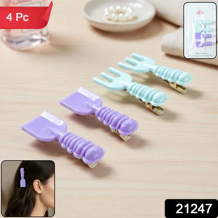 Cute Mini Tool-shape Decorative Hair Clips (4 Pc) - Zidbik