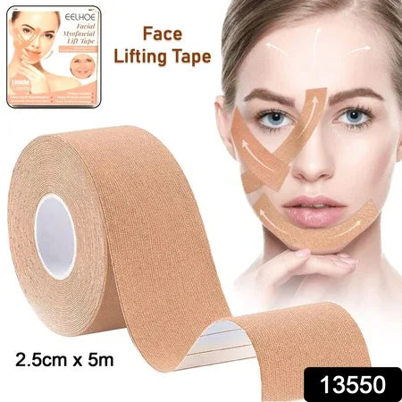 Face Lifting Tape Myofascial Face Tightening Tape 2.5 Cm X 5 M (1 Pc) - Zidbik