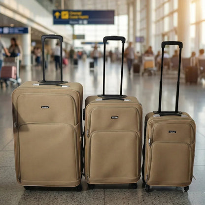 3 In 1 Soft Side Trolley Luggage Set 3 Piece - Zidbik