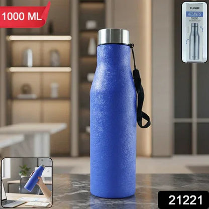 Classic Stainless Steel Water Bottle Blue Color (1000 Ml 1 Piece) - Zidbik