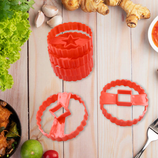 5978  Cookie Cutters Set Plastic Easter Biscuit Cutting Tool For Diy Cake Decoration Fondant Biscuit Cookie Pastry Sandwich (6 Pc Set ) - Zidbik