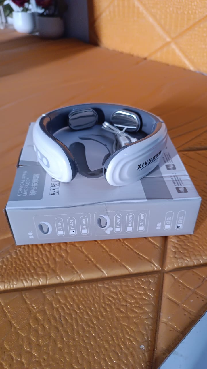 2 Heads Smart Electric Neck And Back Pulse Massager (1 Pc  Mix Design) - Zidbik