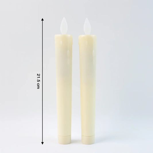 Set Of 2 Led Flameless Taper Candles - Zidbik