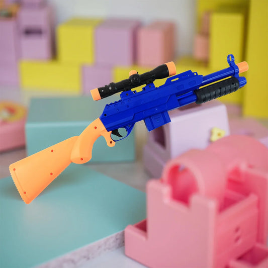 Shot Air Gun Toy With Scope And 8 Soft Foam Bullets Set - Zidbik