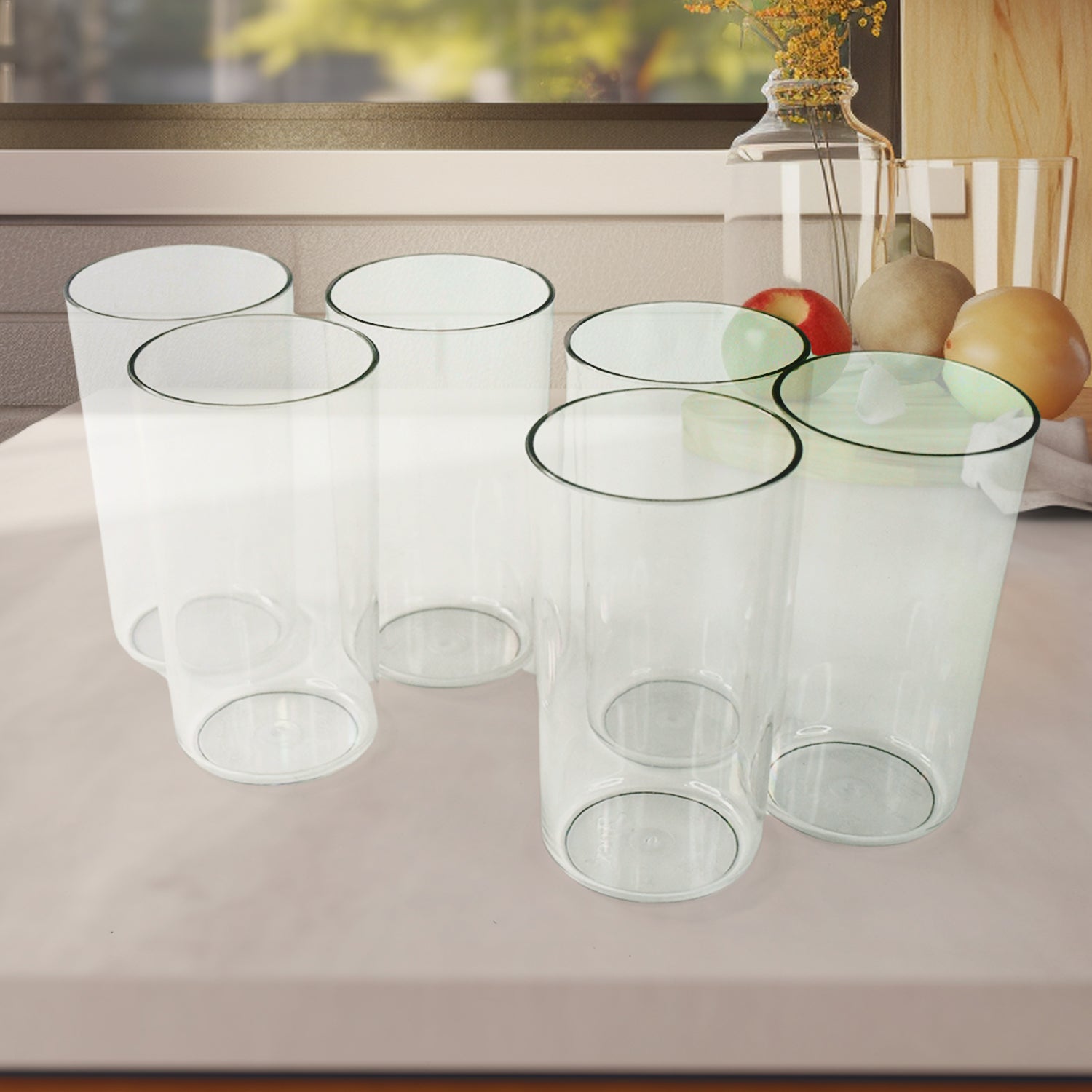 Apex Clear Plastic Tumbler  Glass Set  6-piece Unbreakable - Zidbik