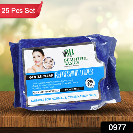 Refreshing Wet Wipes For Face  Facial Cleansing  Refreshing  Skin Hydration Soothing For Skin  Ph Balance  Alcohol Free  Nourishing With Fruit Extract  25 Wipes - Zidbik