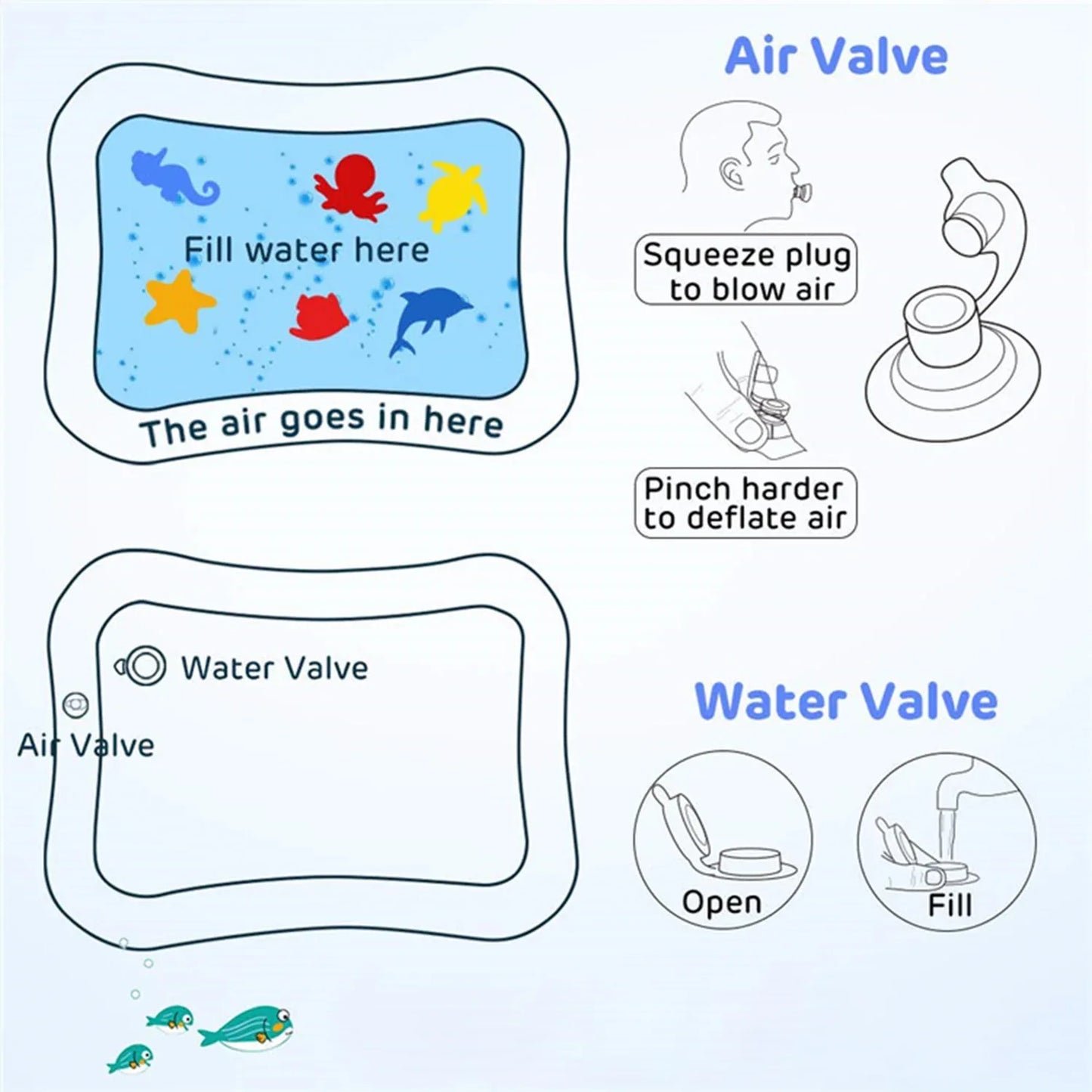 8090 Baby Water Mat Inflatable Baby Play Mat Activity Center For Infant Baby Toys 3 To 15 Months Baby Gifts For Boys Girls(Assorted Design) - Zidbik