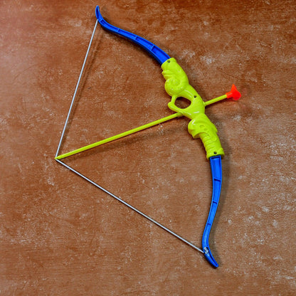 4438 Plastic Archery Bow And Arrow Toy Set With Single Knife And 3pc Arrow And Target Board - Zidbik