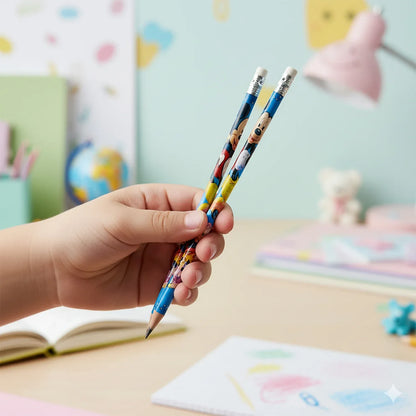 Premium Cartoon-printed Graphite Pencils Set Of 12 Pc - Zidbik