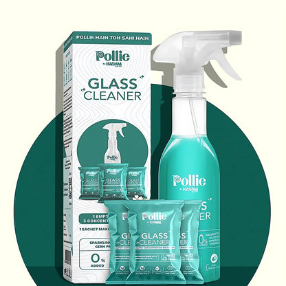 Pollic Kadam Concentrated Glass Mirror Cleaner Refill Kit With Reusable Spray Bottle - Zidbik