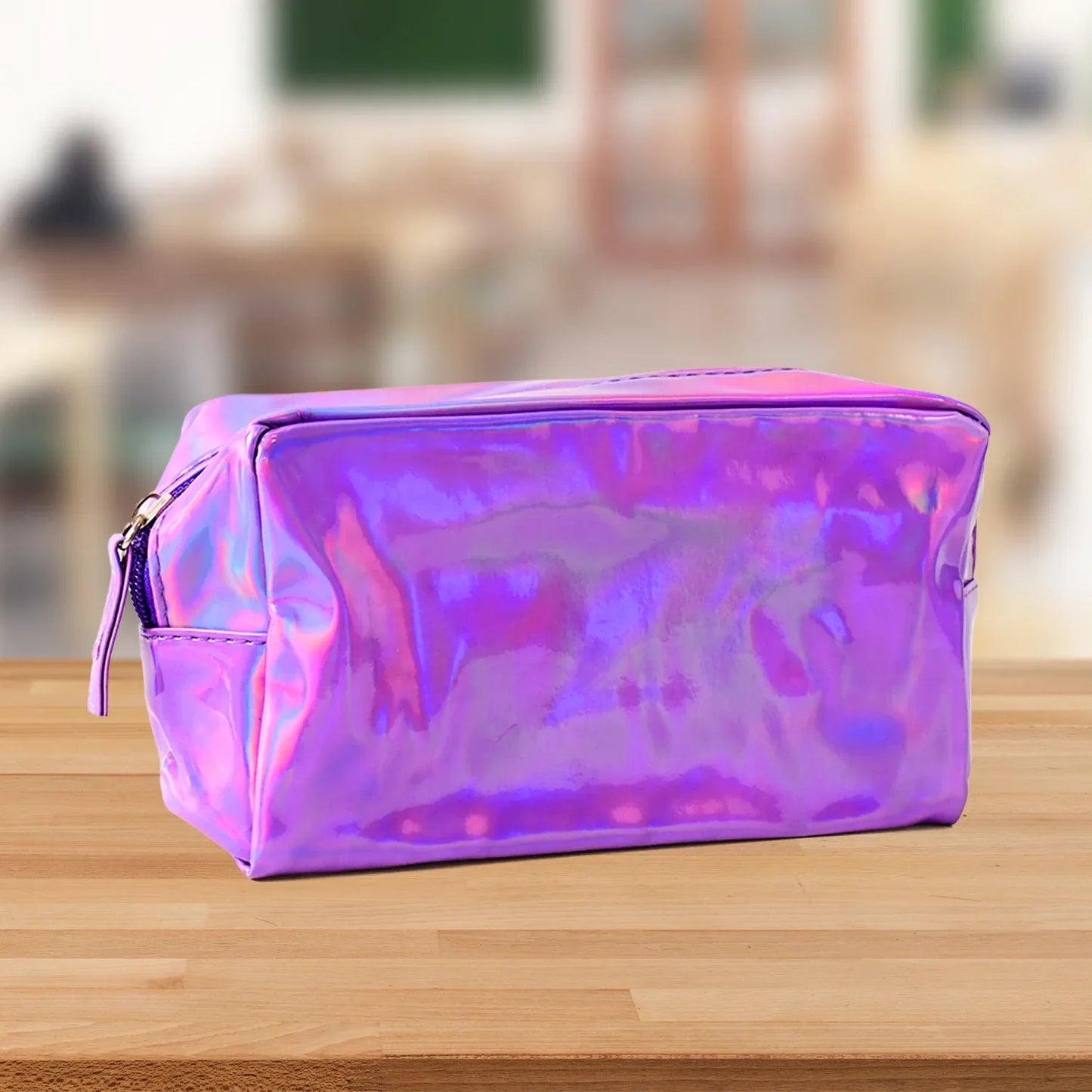 Holographic Shiny Waterproof Travel Cosmetic Pouch (1 Pc) - Zidbik