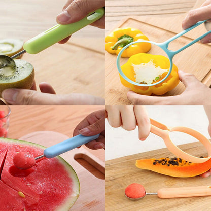 8154 2 In 1 Kitchen Tool - Soft Fruit Peeler And Baller - Avocado Papaya Watermelon Honey Dew - Kitchen Gadget Tool (1 Pc) - Zidbik
