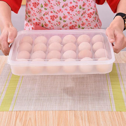Plastic Egg Storage Container Holder For Refrigerator Egg Tray Holds 24 Eggs (1 Pc) - Zidbik