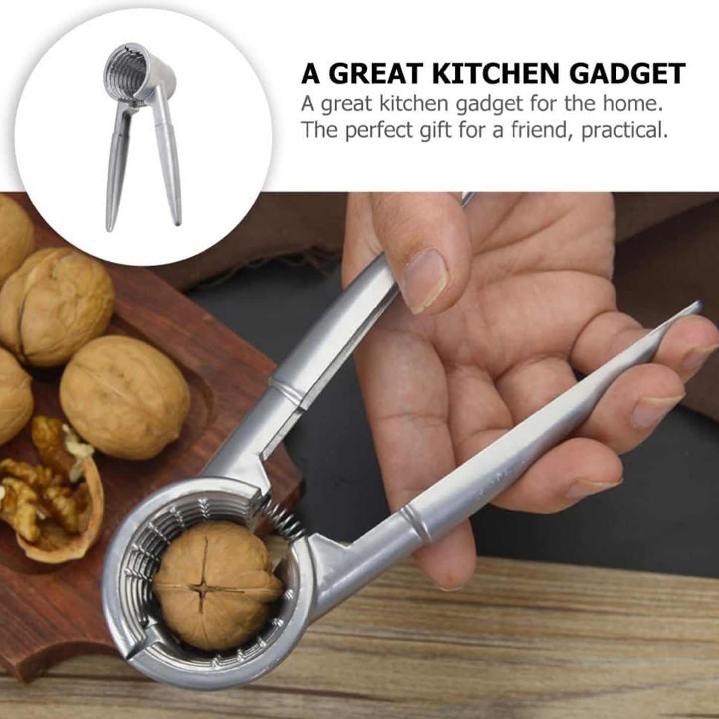1782 Stainless Steel Walnut Cracker & Nut Cutter Tool for Almonds, Pecans, and Brazil Nuts