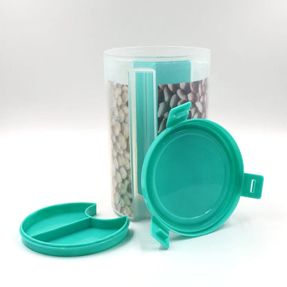 0618b 3 In 1 Transparent Air Tight Storage Dispenser Container (With Color Box) - Zidbik