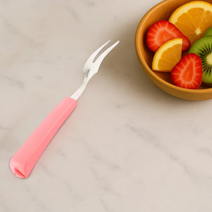 Premium Stainless Steel Fruit Fork Set  10 Pieces With Soft Non-slip Handle - Zidbik