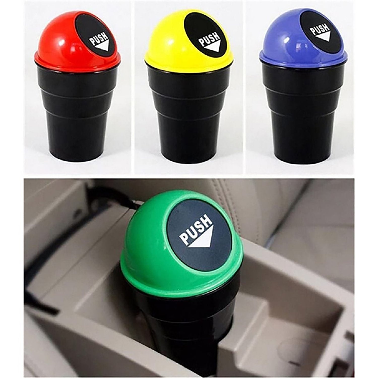 1738 Mini Car Trash Bin Can Holder Dustbin - Zidbik