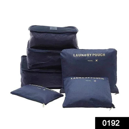 0192 Cloth Organizer Pouch Laundry Zipper Bags (6 Pcs) - Zidbik