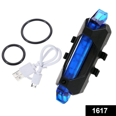 1617 Rechargeable Bicycle Front Waterproof Led Light (Blue) - Zidbik