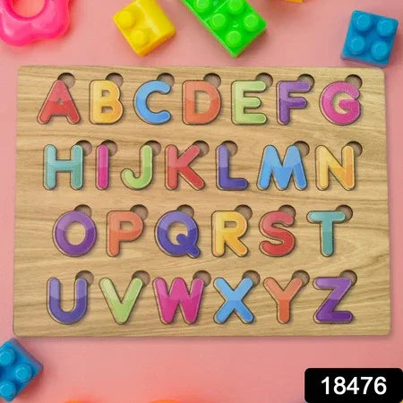 Wooden Puzzle Board Abc Letters Shapes Educational Learning Toys (1 Set) - Zidbik