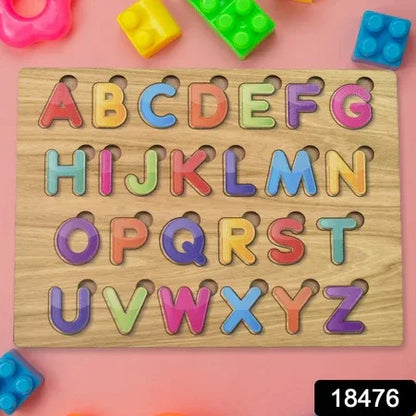 Wooden Puzzle Board Abc Letters Shapes Educational Learning Toys (1 Set) - Zidbik